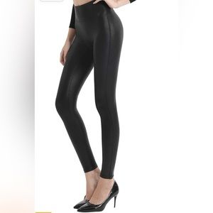 Jane and Bleecker retro gong women’s faux leather leggings stretch high waisted
